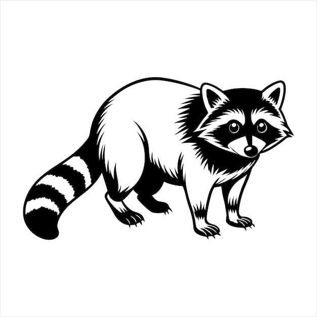 Raccoon Standing on All Fours Svg