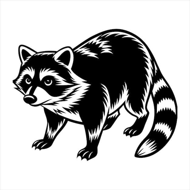 Vector raccoon walking svg