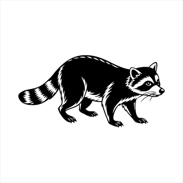 Vector raccoon walking svg