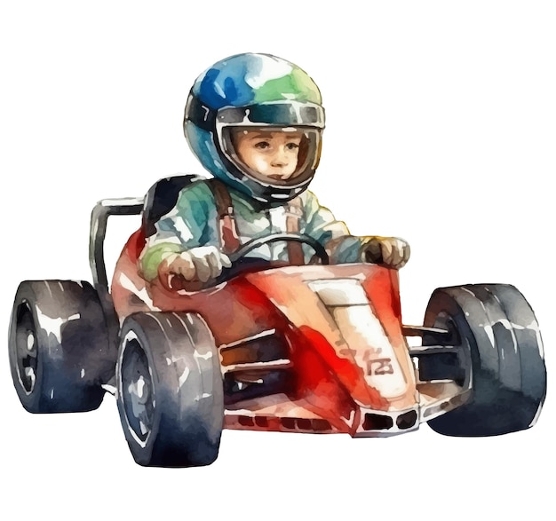 race car watercolor illustration