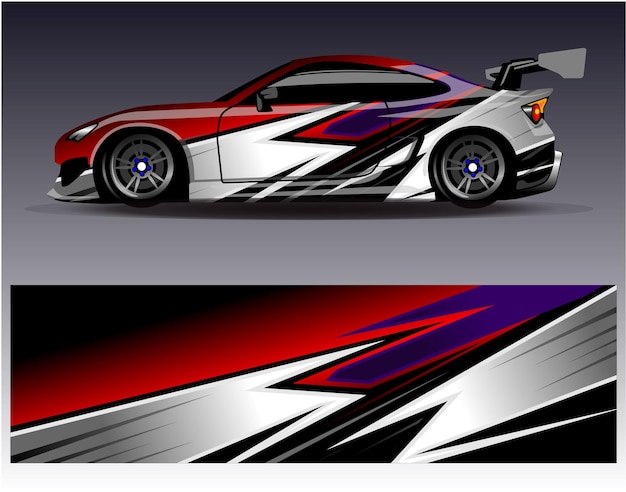 Race car wrap decal designs Abstract racing and sport background for car livery or daily