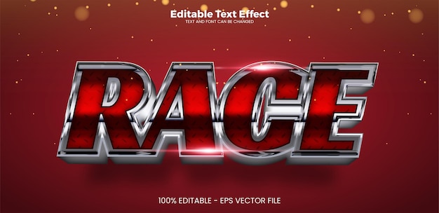 Race editable text effect in modern trend style