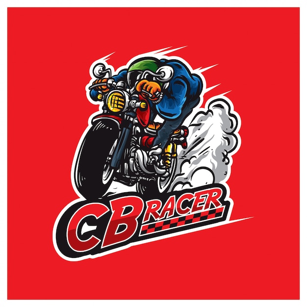 racer bike illustration logo