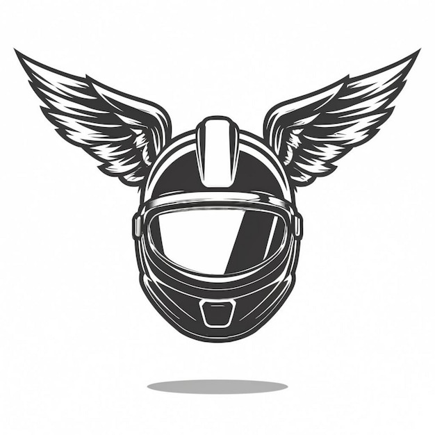 Racer helmet with wing Vector