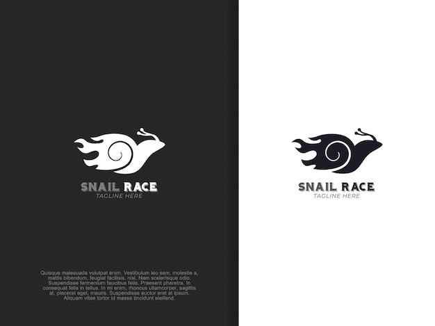 Racer snail logo design nature animal symbol illustration template fire