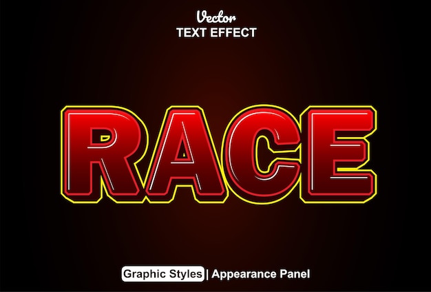 Racer text effect with graphic style and editable