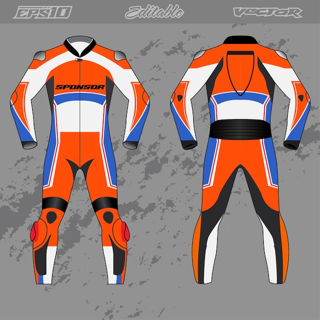 Racing apparel suit vector editable