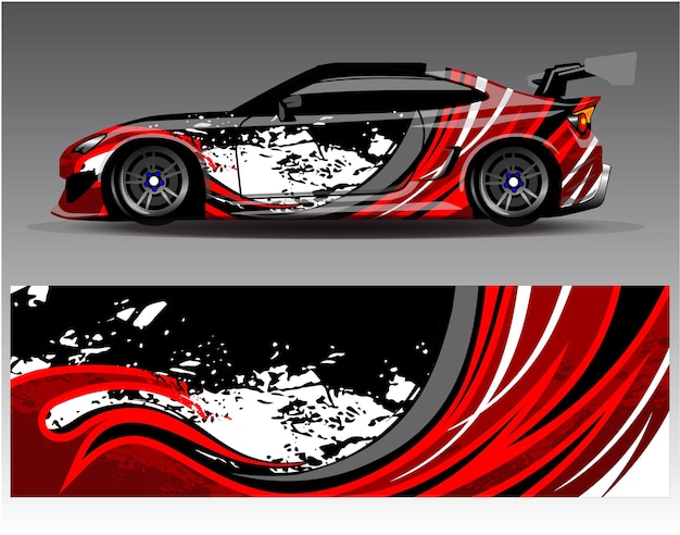 Racing Car decal wrap designGraphic abstract livery designs for Racing tuning Rally car