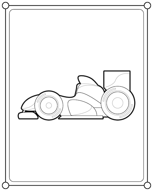 Racing car suitable for children's coloring page vector illustration