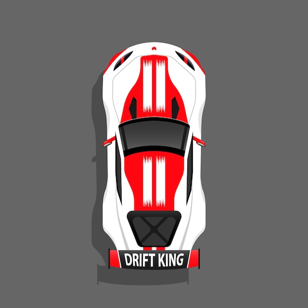 Racing car top view drifting car Japanese drift sport car