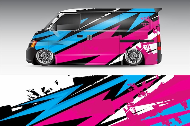 racing car wrap design for vehicle vinyl stickers and automotive company sticker livery