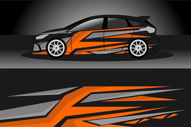 racing car wrap rally livery design abstract red strip for car wrap vinyl sticker and decal