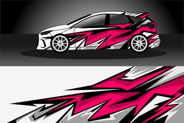 racing car wrap rally livery design abstract red strip for car wrap vinyl sticker and decal