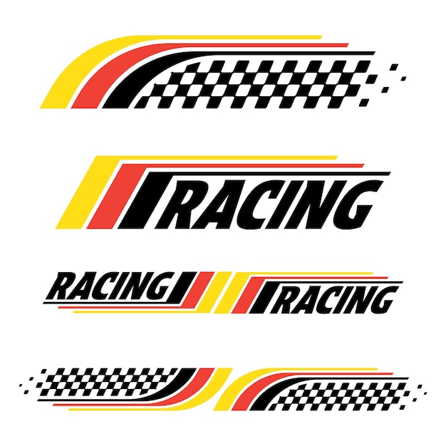 Racing colourful flag decals