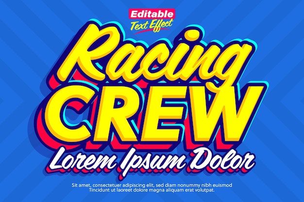 Racing Crew Cool Pop Text Effect