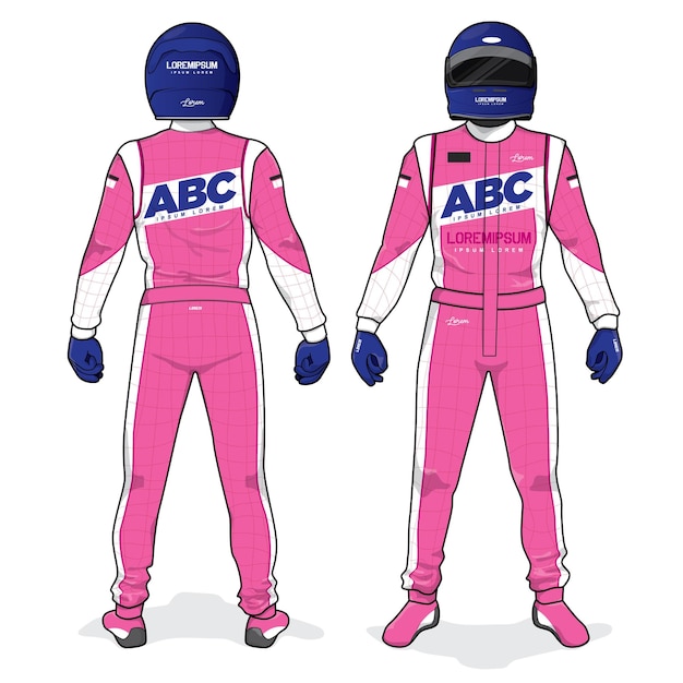 Vector racing driver uniform template mockup design