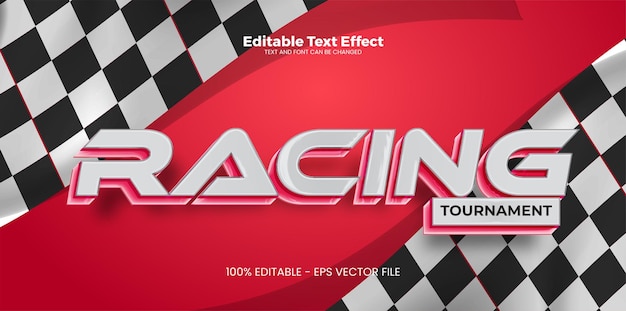 Racing editable text effect in modern trend style