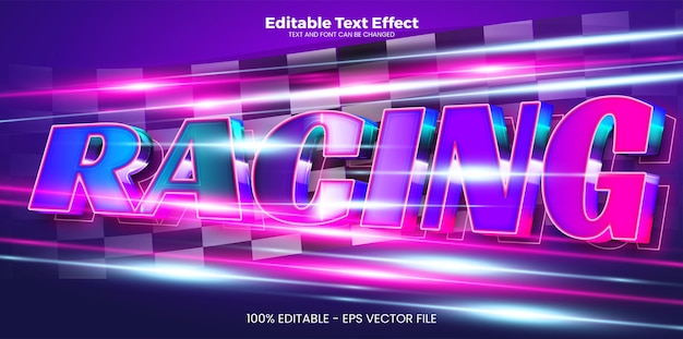 Racing editable text effect in modern trend style