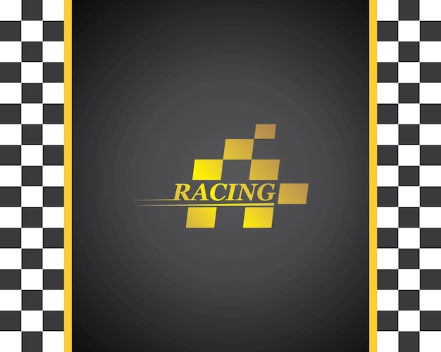 Racing flag icon of automotif illustration vector template