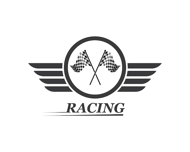 Racing flag icon of automotif illustration vector template