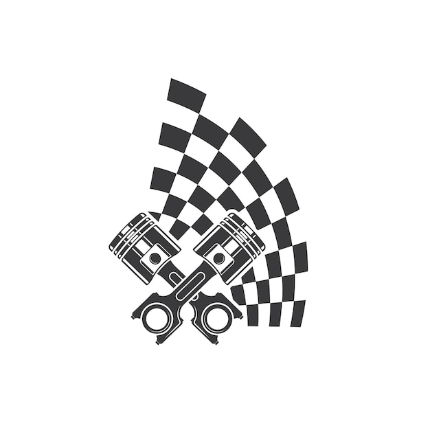 Racing flag icon of automotif illustration vector