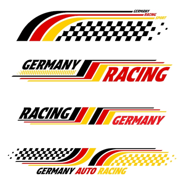 Vector racing germany flag decals