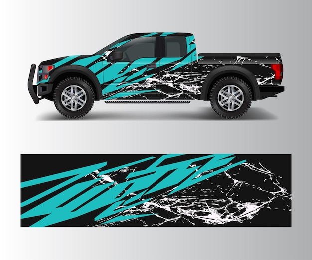 Racing graphic background vector for Truck Pickup and vehicle branding vinyl and wrap design vector