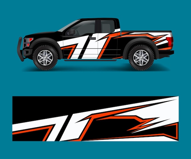 Racing graphic background vector for Truck Pickup and vehicle branding vinyl and wrap design vector