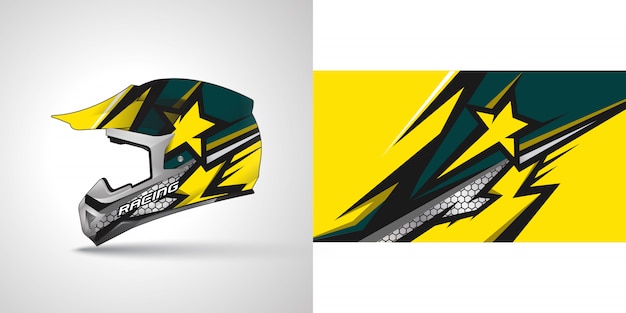 Racing helmet wrap illustration