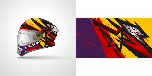 Racing helmet wrap illustration