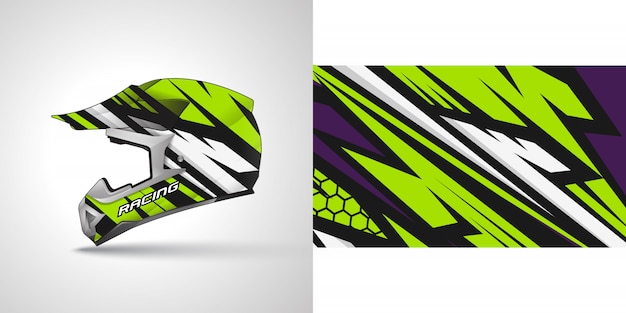 Racing helmet wrap illustration