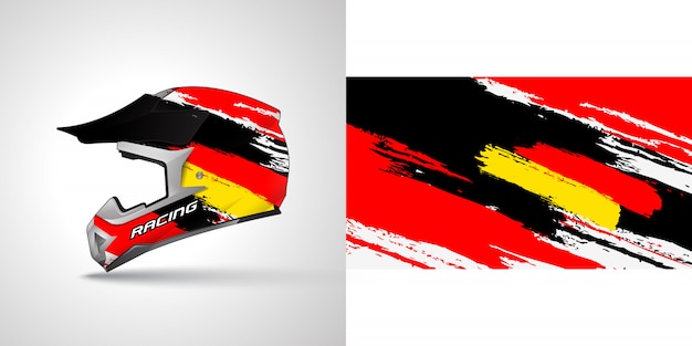 Racing helmet wrap illustration