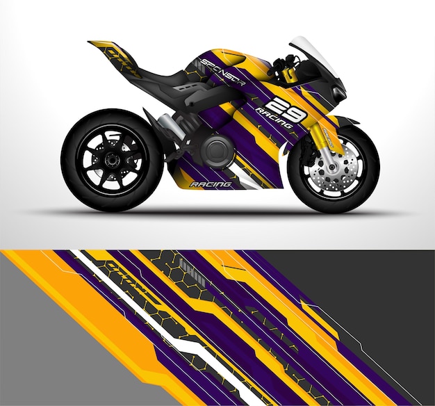 Racing motorcycle sport bikes wrap decal and vinyl sticker design. 