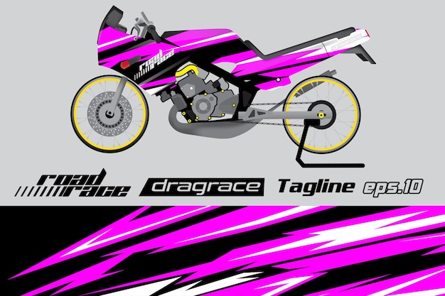 racing motorcycle wrapping sticker design