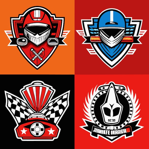 Vector racing and motorsport emblems highperformance logo designs for automotive enthusiasts