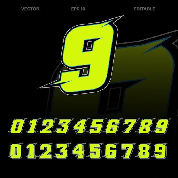 Racing number effect design template vector