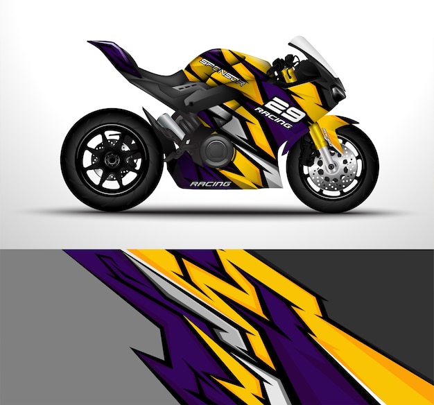 Racing sport motorcycle wrap design