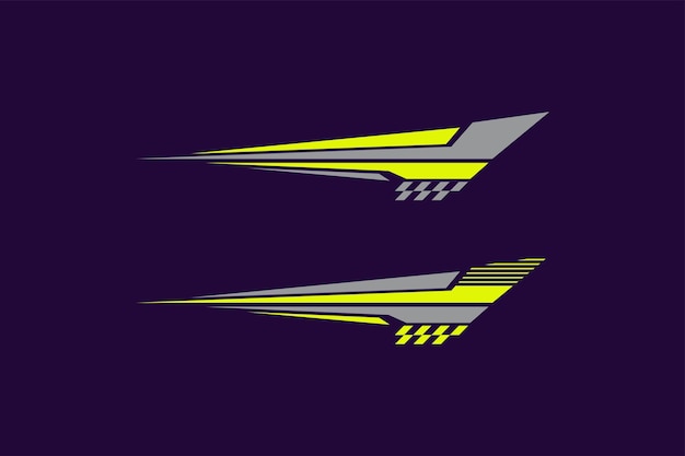 Racing stripe start finish vector set