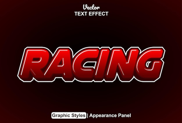 Racing text effect with graphic style and editable