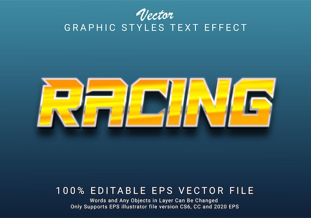 Racing text style effect