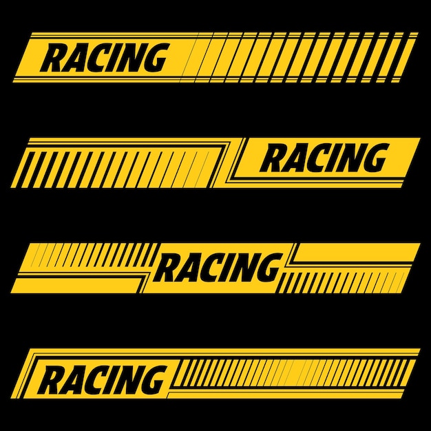 Racing yellow sport decals