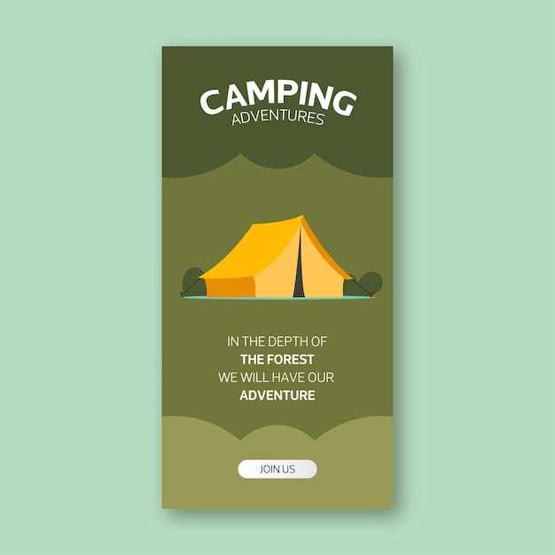 Rack Card Colorful modern design for camping adventures and traveling