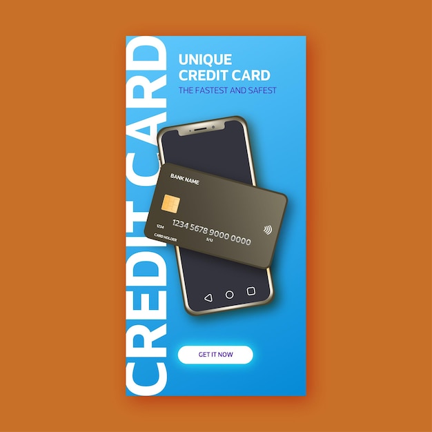 Rack Card modern design for online shopping credit card and banking