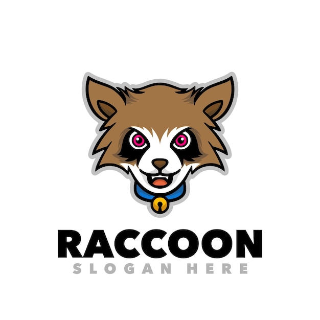 Racoon mascot cartoon logo design