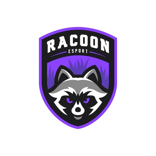 Racoon mascot esport gaming logo illustration