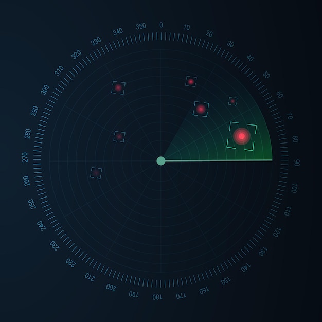 Radar screen background Vector sonar