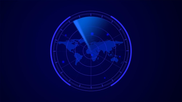 Radar screen searching blue color scanning information army earth network light business vector blue...