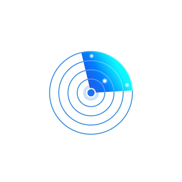 Radar vector icon on white