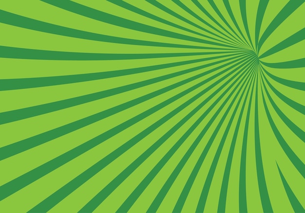 Radial Beams Green Color Isolated Background