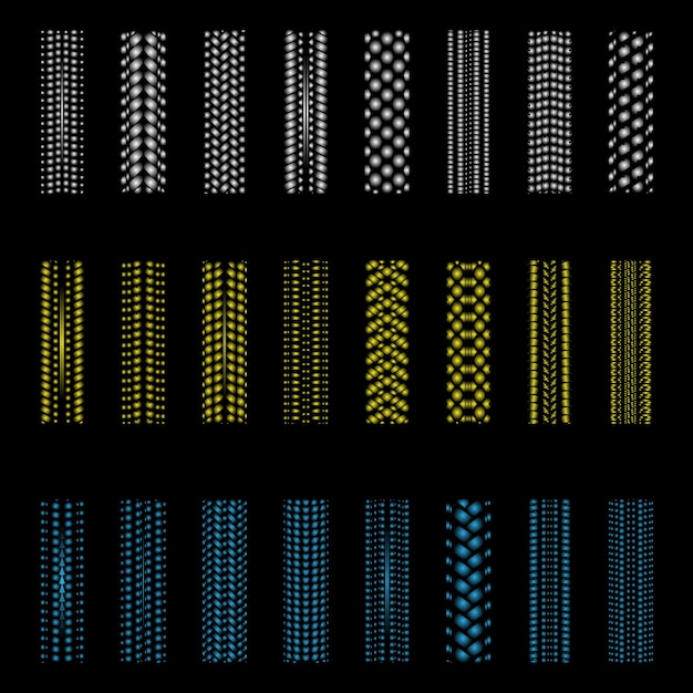 Radial gradient tire tracks